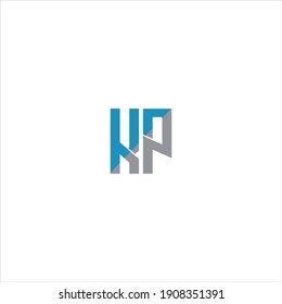 K P unique abstract letter logo design. kp monogram