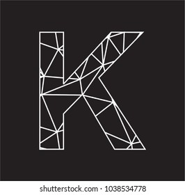 K poligonal blockchain letter logo