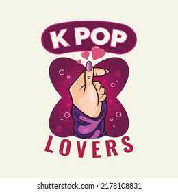 Ilustración vectorial del diseño de los amantes del pop de K