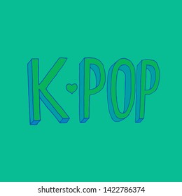 k pop printed tee ,typography lettering for t shirt vector illustration