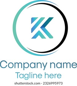 K premium professional modern minimalist Real estate corporate business vector logo design.