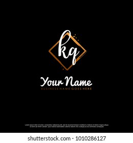 K Q Initial abstract logo template vector