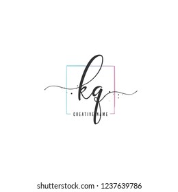 K Q KQ Initial letter handwriting and  signature logo.