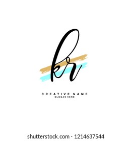 K R KR Initial logo template vector