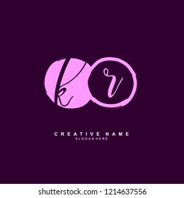 K R KR Initial logo template vector