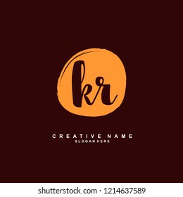 K R KR Initial logo template vector