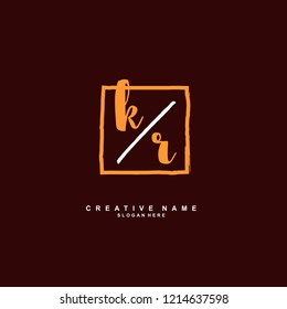 K R KR Initial logo template vector
