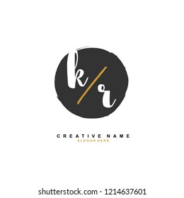 K R KR Initial logo template vector