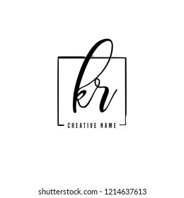 K R KR Initial logo template vector