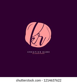 K R KR Initial logo template vector