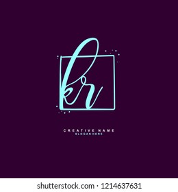 K R KR Initial logo template vector