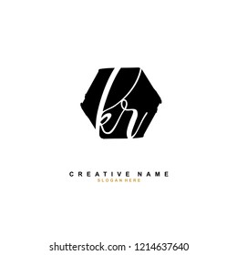 K R KR Initial logo template vector