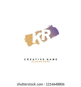 K R KR Initial logo template vector