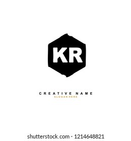 K R KR Initial logo template vector