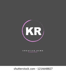 K R KR Initial logo template vector