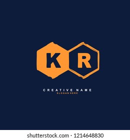 K R KR Initial logo template vector