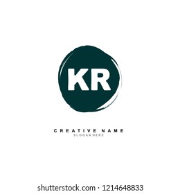 K R KR Initial logo template vector