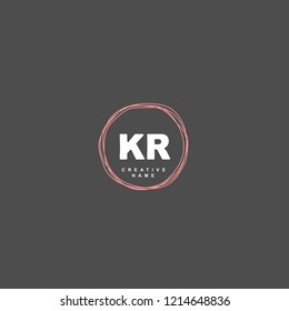 K R KR Initial logo template vector