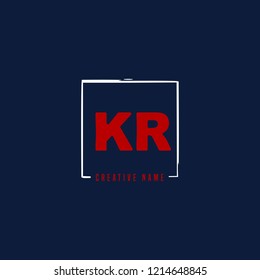 K R KR Initial logo template vector
