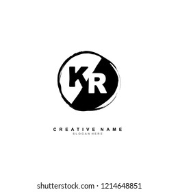 K R KR Initial logo template vector