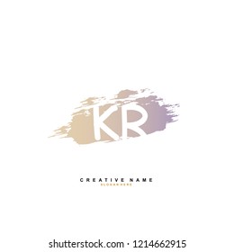 K R KR Initial logo template vector