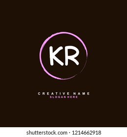 K R KR Initial logo template vector