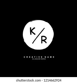 K R KR Initial logo template vector