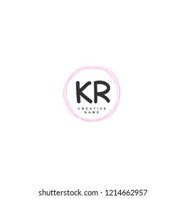 K R KR Initial logo template vector