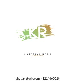 K R KR Initial logo template vector