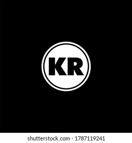 K R letter logo vintage design
