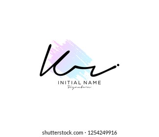 K R Signature initial logo template vector