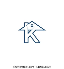 k real estate logo template