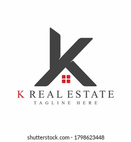 K real estate shape vector logo template