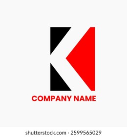 K red and black company logo design