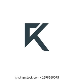 K or RK letter logo icon, abstract, simple, minimalistic