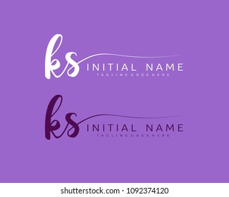 K S Initial handwriting logo vector. Hand lettering for designs.