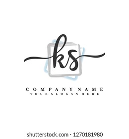 K S Initial handwriting logo vector