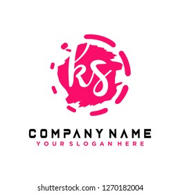 K S Initial handwriting logo vector