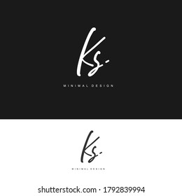 K S KS Initial handwriting or handwritten logo for identity. Logo with signature and hand drawn style.