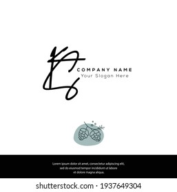 K S KS Initial letter handwriting and signature logo. Beauty vector initial logo .Fashion, boutique, floral and botanical