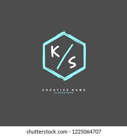 K S KS Initial logo template vector