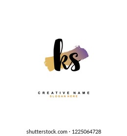 K S KS Initial logo template vector