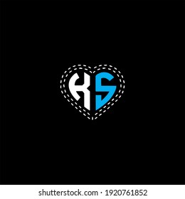 K S letter logo vector design on black color background. KS monogram