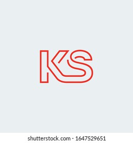 Logotipo monograma K & S en forma de esquema