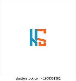 K S unique abstract letter logo design. ks monogram
