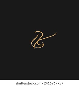 K script letter logo monogram icon concept,