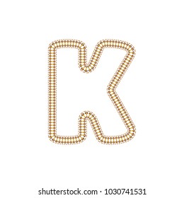 K Sewing Letter Logo Icon Design