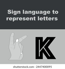 K Sign Language Alphabet ASL representing letters of the English alphabet
