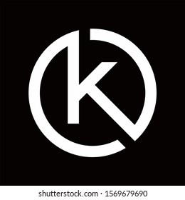 K simple circle logo iconic