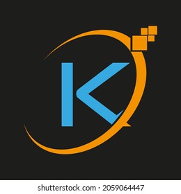 K Simple Letter Logo ,Template, Vector. 